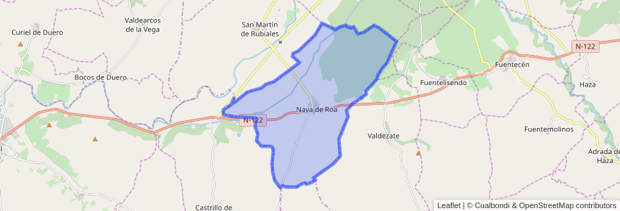 Mapa de ubicacion de Nava de Roa.