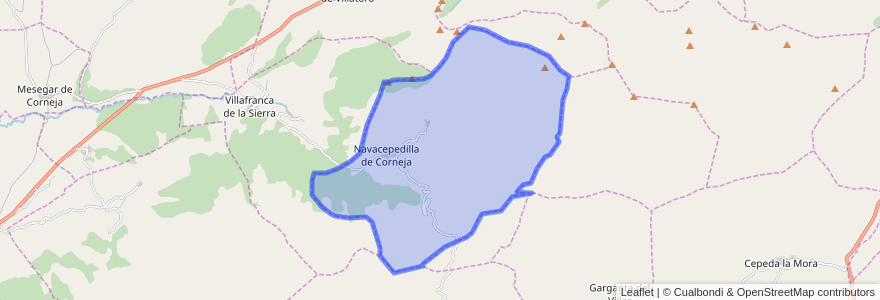 Mapa de ubicacion de Navacepedilla de Corneja.