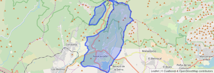 Mapa de ubicacion de Navacerrada.