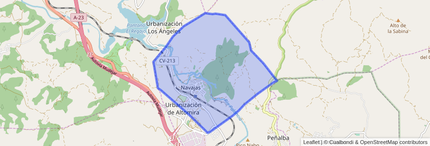 Mapa de ubicacion de Navajas.