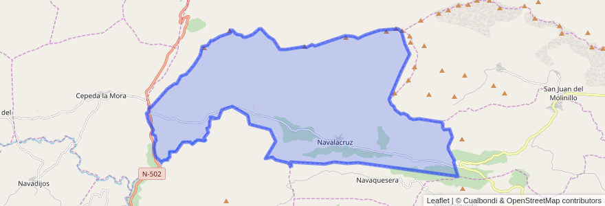 Mapa de ubicacion de Navalacruz.