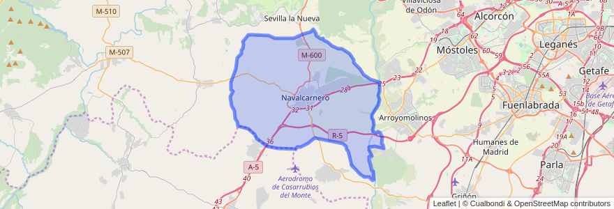 Mapa de ubicacion de Navalcarnero.