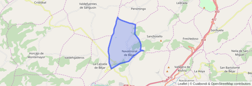 Mapa de ubicacion de Navalmoral de Béjar.