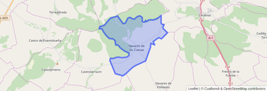 Mapa de ubicacion de Navares de las Cuevas.