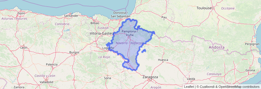 Mapa de ubicacion de Navarre.