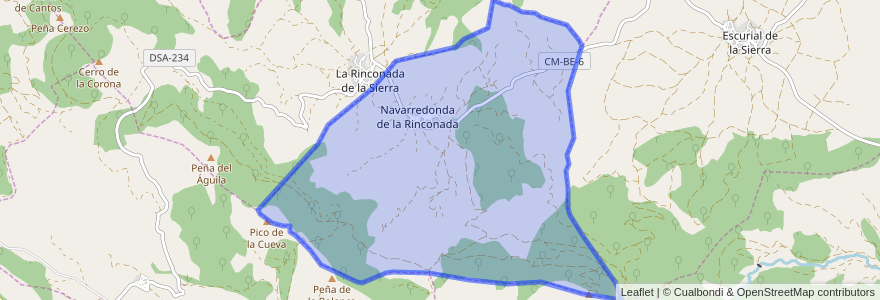 Mapa de ubicacion de Navarredonda de la Rinconada.