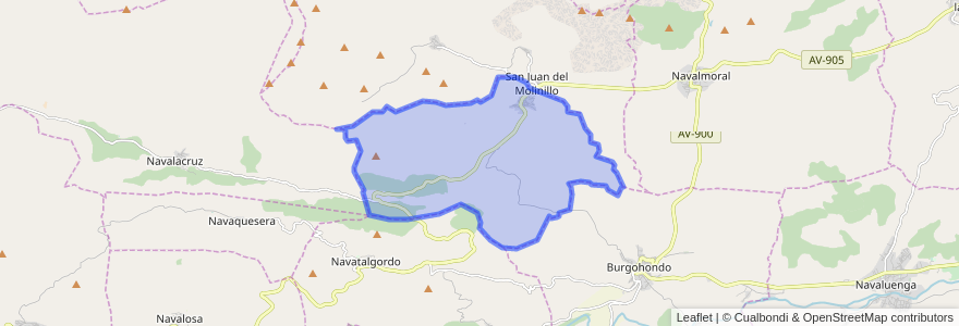 Mapa de ubicacion de Navarredondilla.