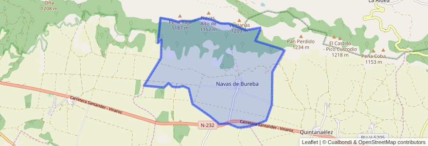 Mapa de ubicacion de Navas de Bureba.