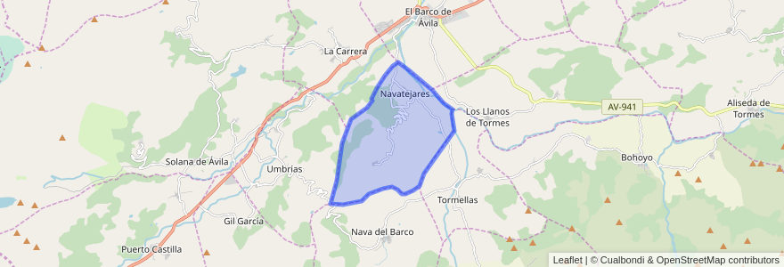 Mapa de ubicacion de Navatejares.