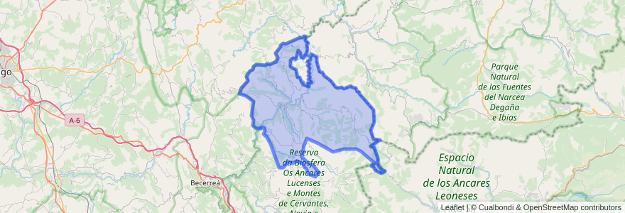 Mapa de ubicacion de Navia de Suarna.