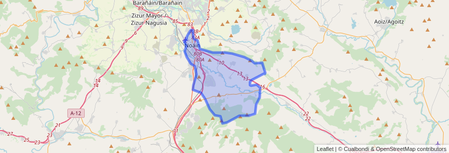 Mapa de ubicacion de Noáin (Valle de Elorz)/Noain (Elortzibar).