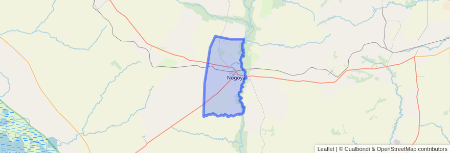 Mapa de ubicacion de Nogoyá.