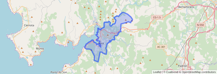 Mapa de ubicacion de Noia.