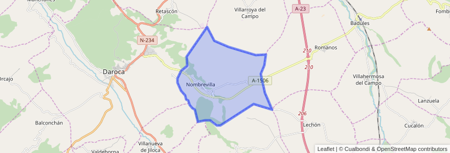 Mapa de ubicacion de Nombrevilla.