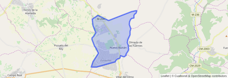 Mapa de ubicacion de Nuevo Baztán.