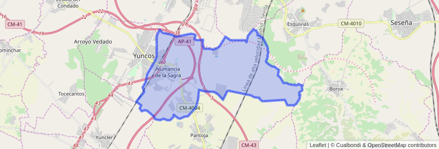 Mapa de ubicacion de Numancia de la Sagra.