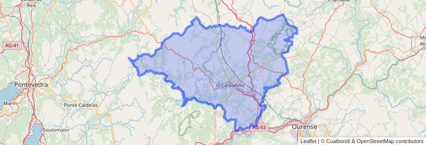 Mapa de ubicacion de O Carballiño.