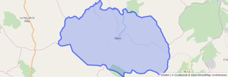 Mapa de ubicacion de Obón.