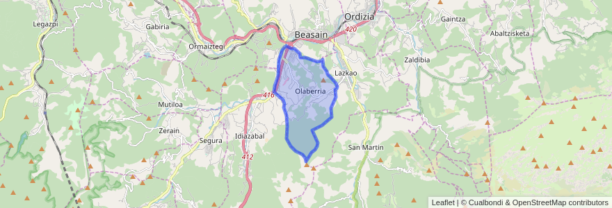 Mapa de ubicacion de Olaberria.