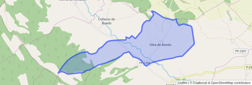 Mapa de ubicacion de Olea de Boedo.