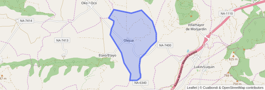 Mapa de ubicacion de Olejua.