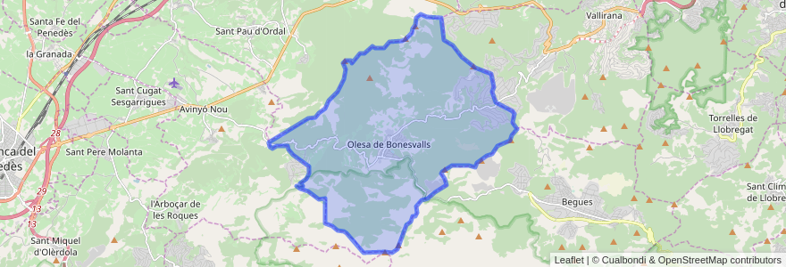 Mapa de ubicacion de Olesa de Bonesvalls.