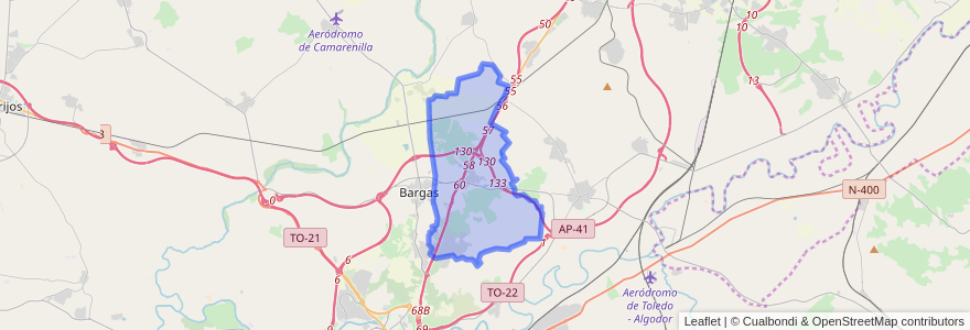 Mapa de ubicacion de Olías del Rey.