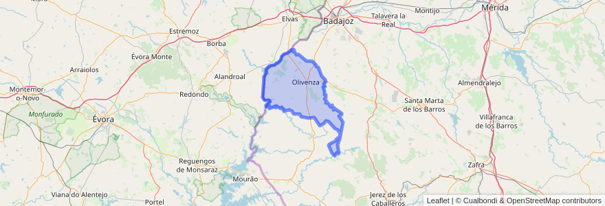 Mapa de ubicacion de Olivença.