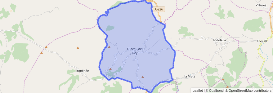 Mapa de ubicacion de Olocau del Rey.