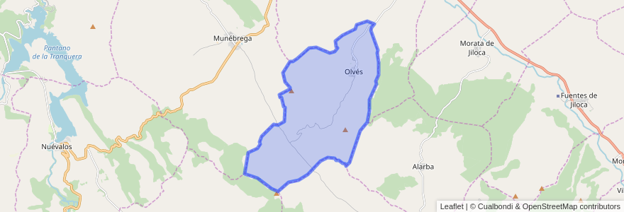 Mapa de ubicacion de Olvés.