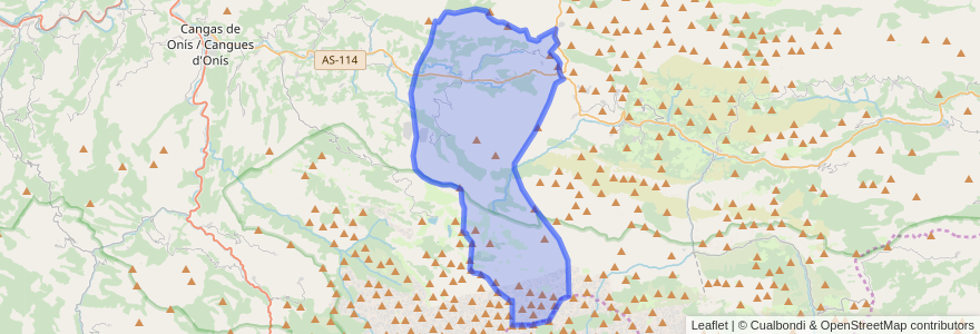 Mapa de ubicacion de Onís.