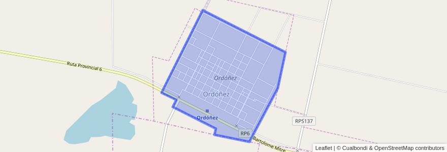 Mapa de ubicacion de Ordóñez.