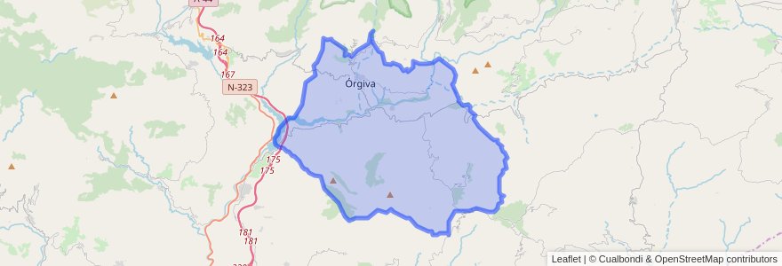 Mapa de ubicacion de Órgiva.