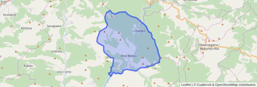 Mapa de ubicacion de Oroz-Betelu/Orotz-Betelu.