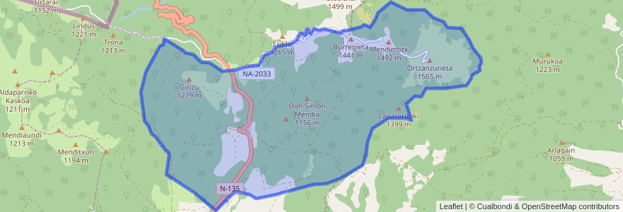 Mapa de ubicacion de Roncesvalles.