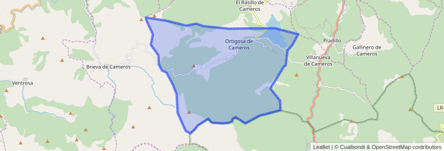 Mapa de ubicacion de Ortigosa de Cameros.