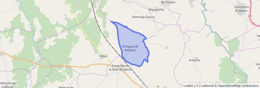 Mapa de ubicacion de Ortigosa de Pestaño.