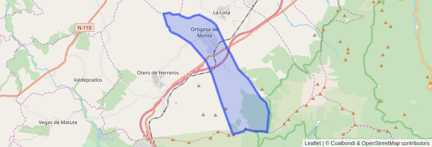 Mapa de ubicacion de Ortigosa del Monte.