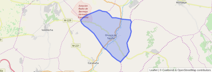 Mapa de ubicacion de Orusco de Tajuña.