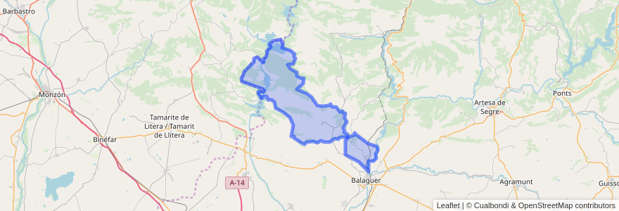 Mapa de ubicacion de Os de Balaguer.