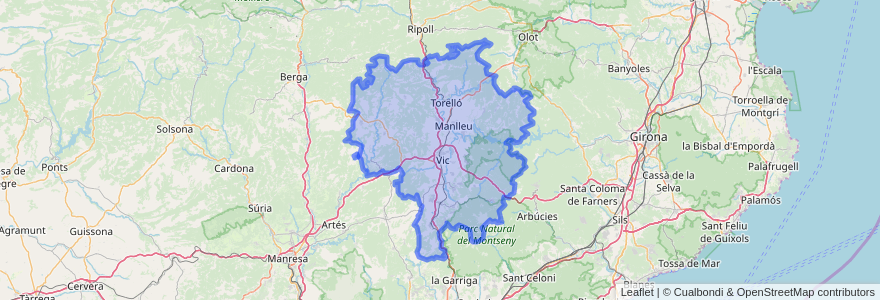 Mapa de ubicacion de Osona.