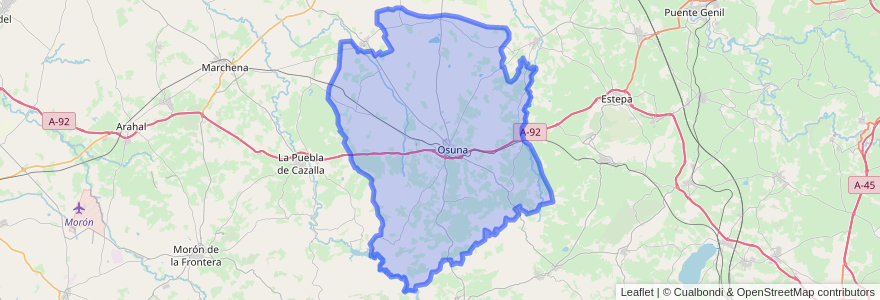 Mapa de ubicacion de Osuna.