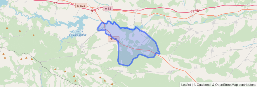 Mapa de ubicacion de Otero de Bodas.