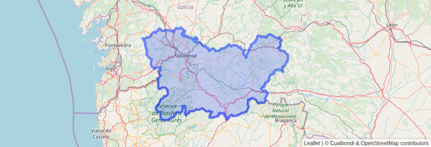 Mapa de ubicacion de Ourense.