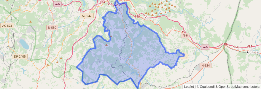 Mapa de ubicacion de Oza-Cesuras.