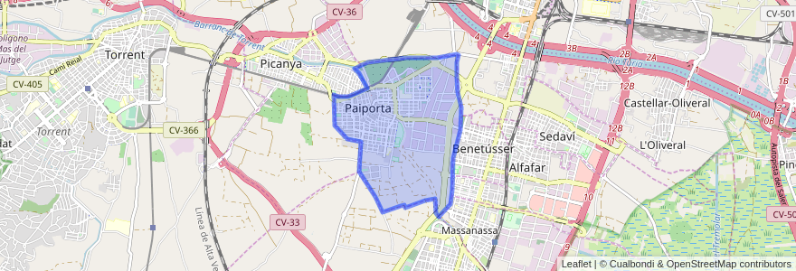 Mapa de ubicacion de Paiporta.