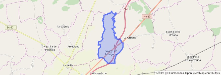 Mapa de ubicacion de Pajares de la Laguna.