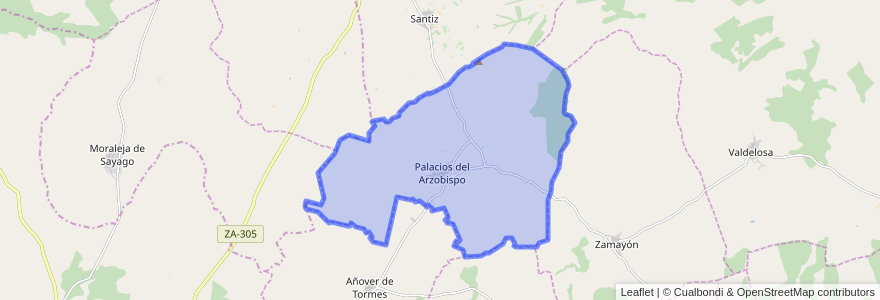 Mapa de ubicacion de Palacios del Arzobispo.