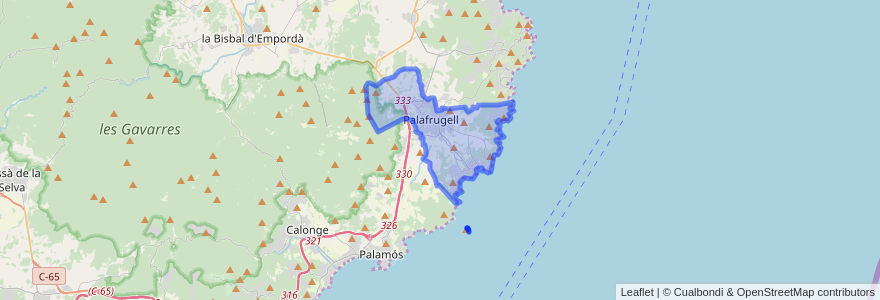 Mapa de ubicacion de Palafrugell.