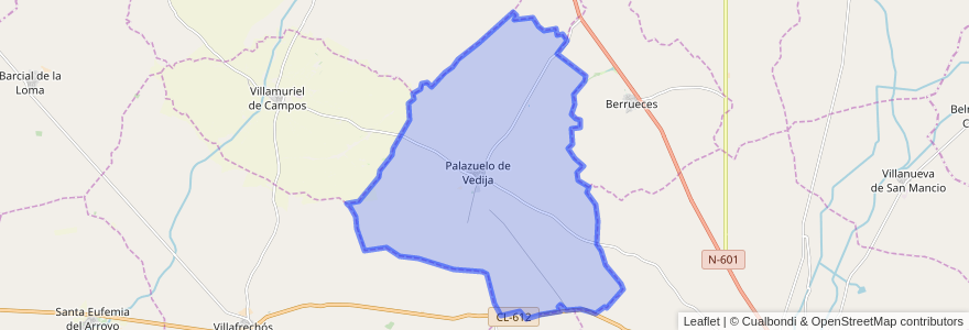 Mapa de ubicacion de Palazuelo de Vedija.